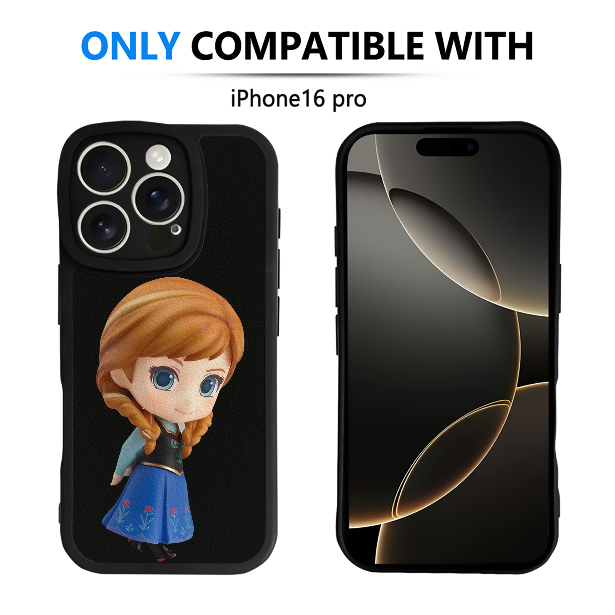 （画像用） アナと雪の女王 アンナ エルサ Frozen Anna Elsa 【iPhone 16シリーズ対応】シリコンスマホケース（レザー調） 材質：シリコン
